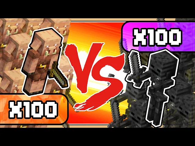 【minecraft】100豬布林 vs 100凋零骷髏【怪物競技場】到底誰會贏?